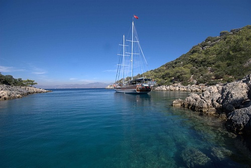 Gulet Anchored at Lycian Coast