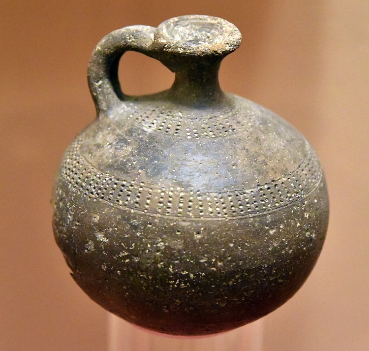 Black Pottery Juglet from Jordan