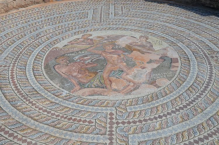 Theseus and the Minotaur Mosaic in Paphos, Cyprus