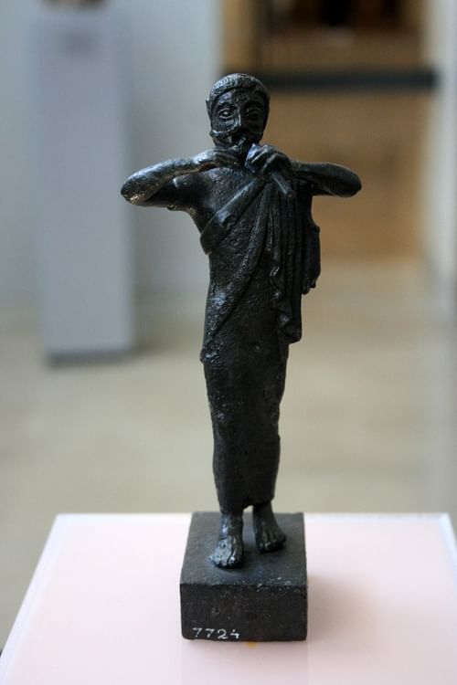 Bronze Aulos Player Figurine