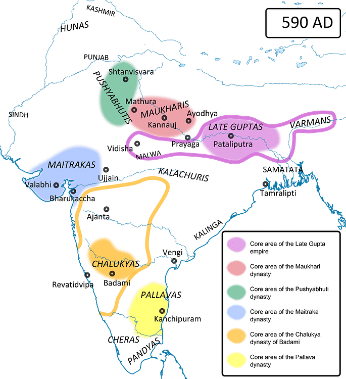 Ancient India in 590 CE