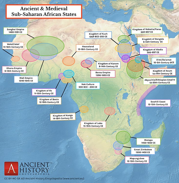 Map of Ancient & Medieval Sub-Saharan African States