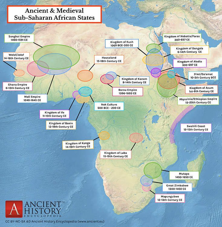 Map of Ancient & Medieval Sub-Saharan African States
