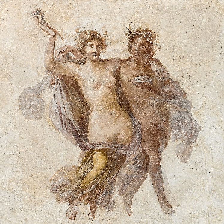 Fresco of Dionysos and Ariadne, Getty Villa