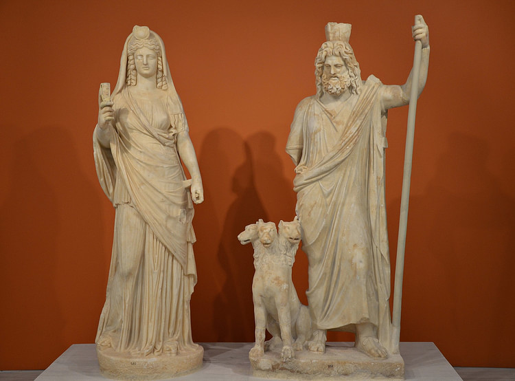 Statue Group of Persephone-Isis and Pluto-Serapis with Cerberus