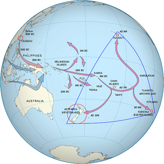 Polynesian Migration Map