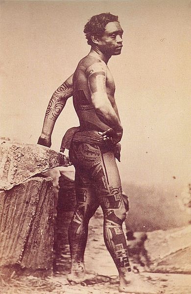 Tattooed Warrior from the Marquesas Islands