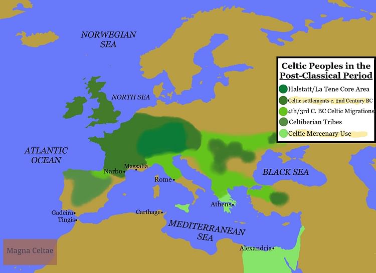 Map of Celtic Peoples in the Post-Classical Period