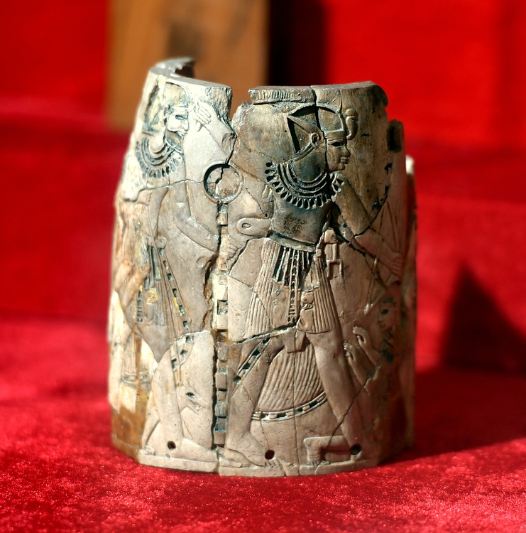 Carved Ivory with an Egyptianizing Scene, Nimrud