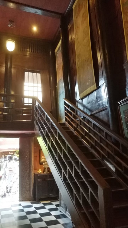 Internal Teak Staircase at the Jim Thompson House Museum