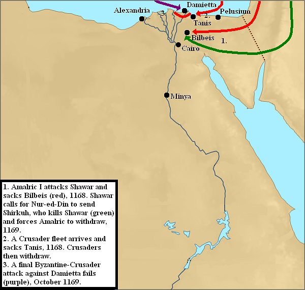 Fourth Crusader Invasion of Egypt, 1168-1169 CE