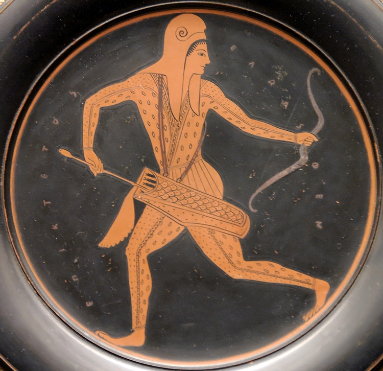 Plate with Beardless or Female Archer