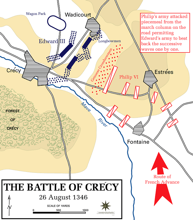 Battle of Crécy Map