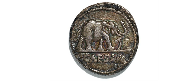 Denarius of Julius Caesar with Elephant
