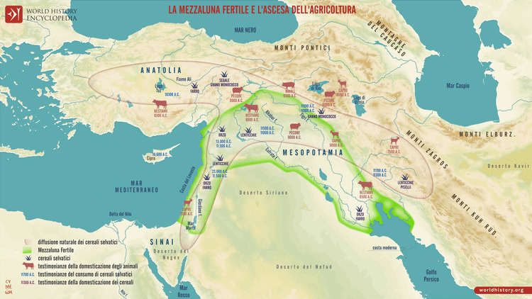 Mappa della Mezzaluna Fertile