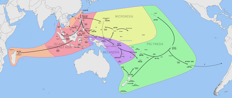 Dispersal of Austronesian People Across the Pacific