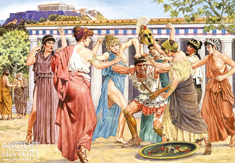 Athenian Women Attack a Messenger