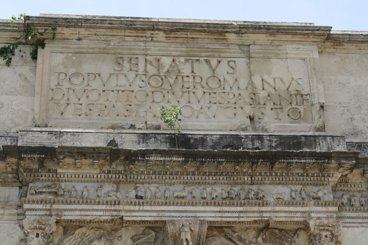 Roman Arch Inscription Inscription, Arch of Titus - World History Encyclopedia