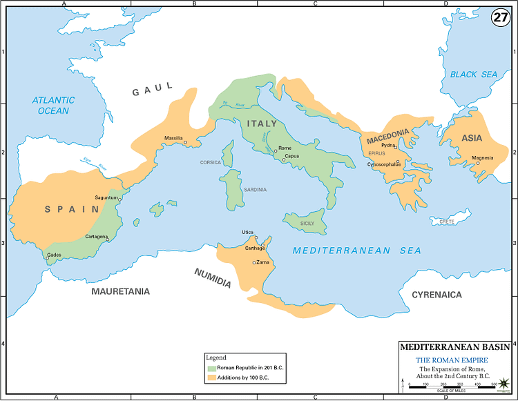 Map of 2nd Century Roman Expansion