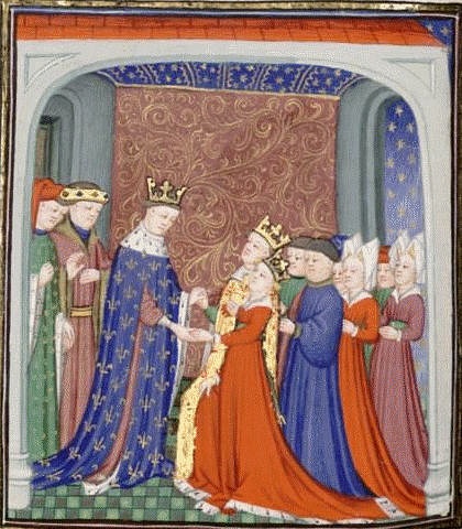 Philip VI of France with David II of Scotland and Queen Joan