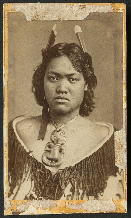 Maori Woman Wearing Hei Tiki in 1873 CE