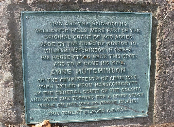 Anne Hutchinson Plaque