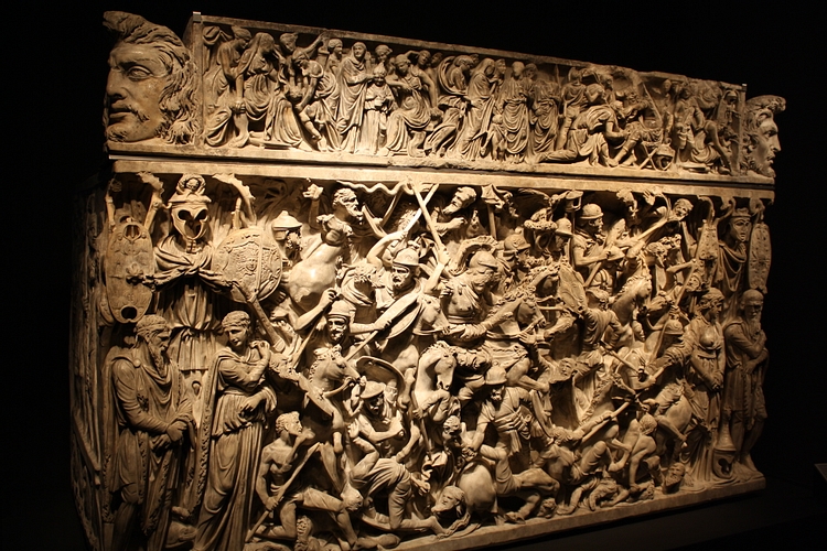 Roman Sarcophagus with War Scene (Illustration) - World History ...
