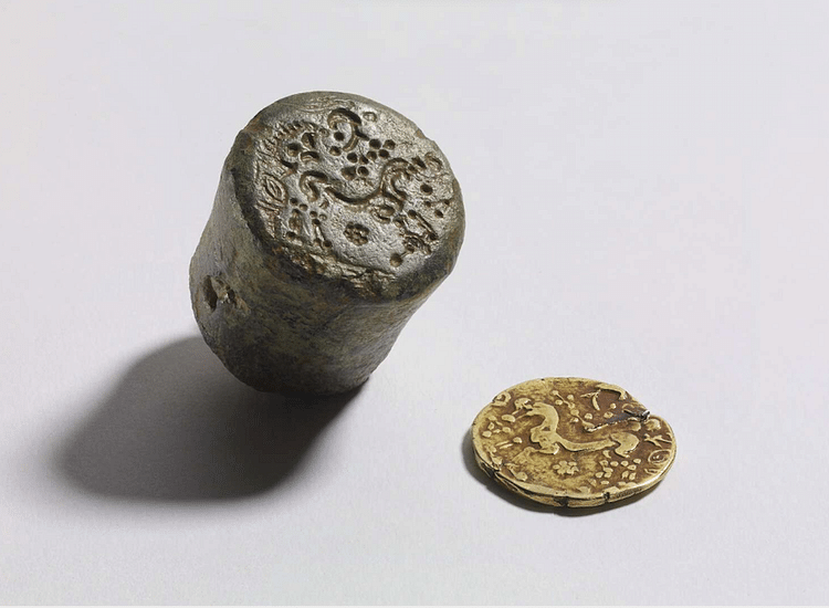 Celtic Coin Die & Gold Coin
