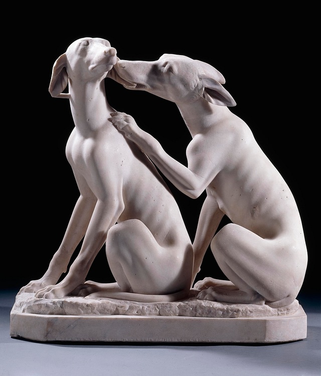 Roman Statue of Dogs Playing
