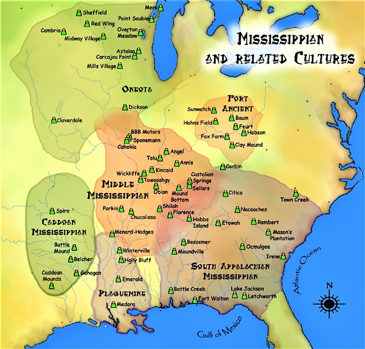 Map of Mississippian Cultures