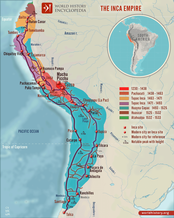 Inca Empire - Expansion and Roads (Illustration) - World History ...