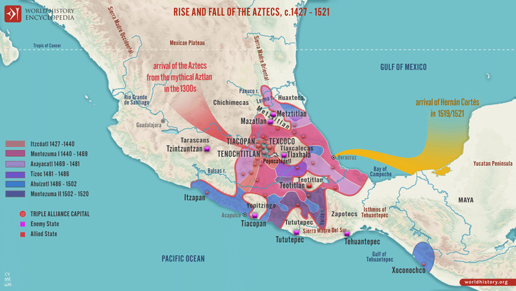 Aztec Empire Map (Illustration) - World History Encyclopedia