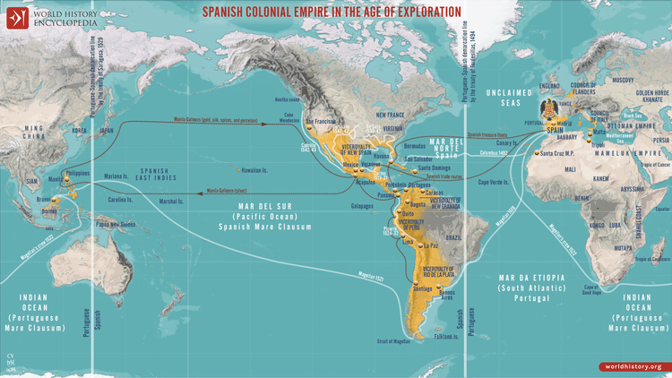 Map of the Spanish Colonial Empire