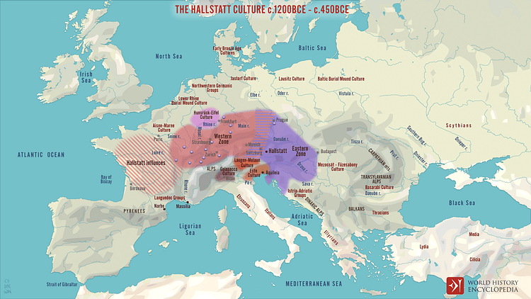 Map of the The Hallstatt Culture