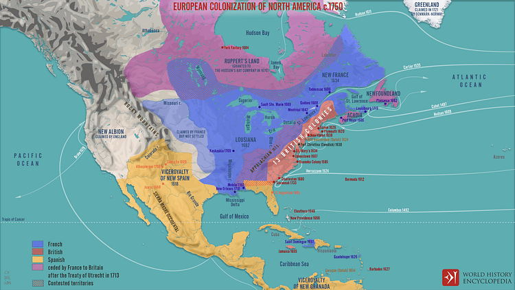 British Colonies in the New World mapping project