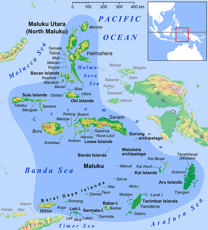 Maluku Islands in Indonesia