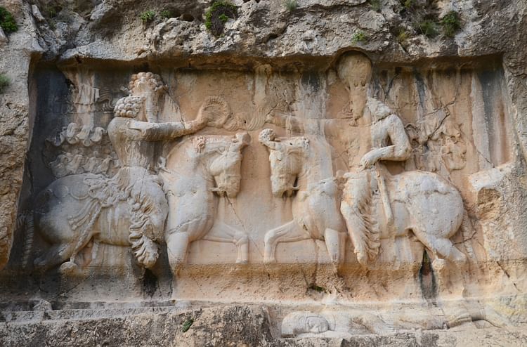 Carving of King Bahram I at Bishapur, Iran