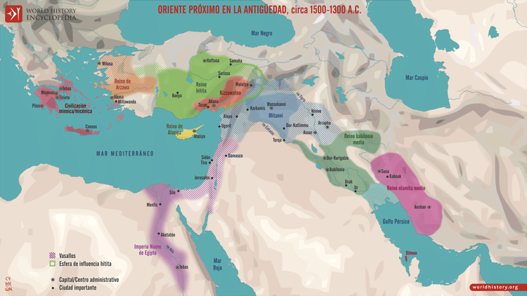 Oriente Próximo en la Antigüedad, en torno a 1500-1300 a.C.