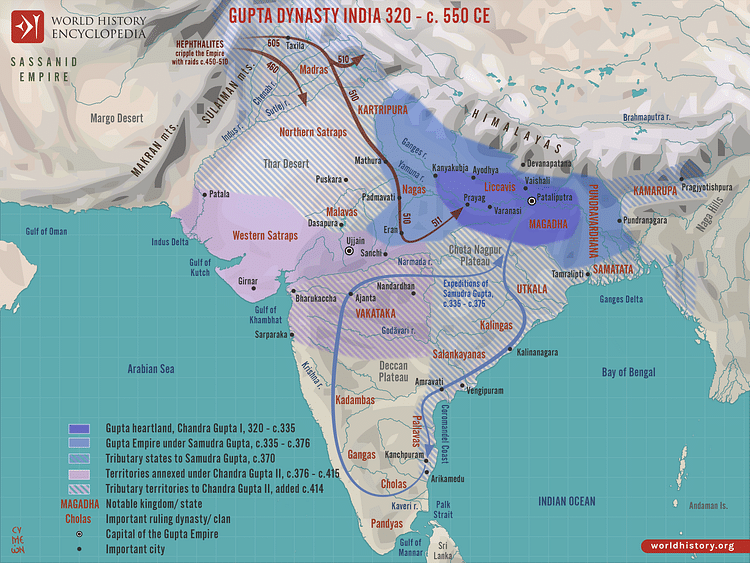 Gupta Dynasty India, 320 - c. 550 CE