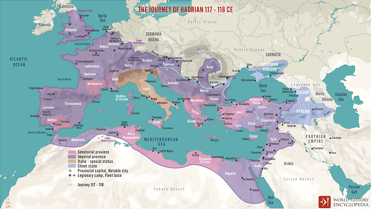 The Journey of Hadrian 117-118 CE