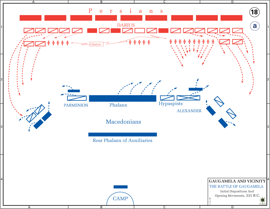 Map of the Battle of Gaugamela - Setup