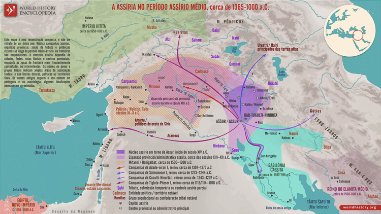 Mapa da Assíria no Período Mesoassírio