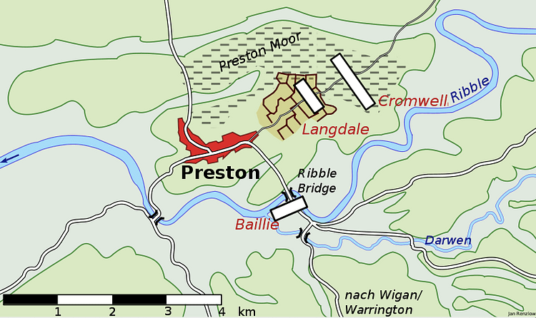 Troop Dispositions, Battle of Preston
