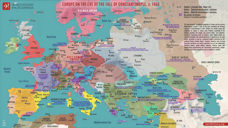 1455 Map 1450 Map Of Europe: Constantinople Map – RVZQ