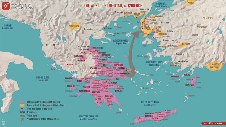 Troya Savaşı ve Nedenleri 8 Mitolojiler.com The World of the Iliad, c. 1200 BCE