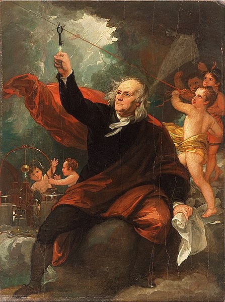 Benjamin Franklin Drawing Electricity From the Sky