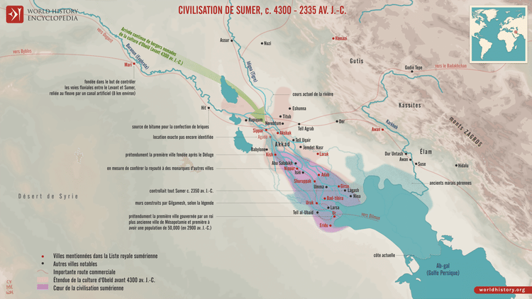 Carte de la Civilisation Sumérienne