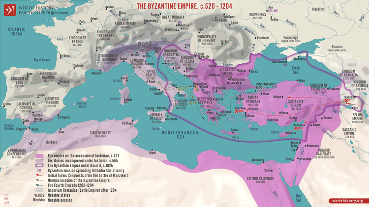 Map Of The Byzantine Empire C 520 1204 World History Encyclopedia map-of-the-byzantine-empire-c-520-1204-world-history-encyclopedia
