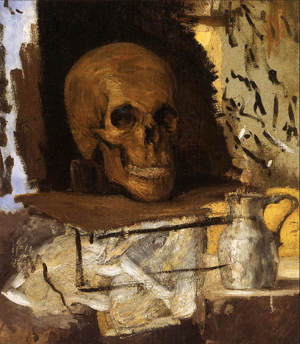 Skull and Jug by Cézanne