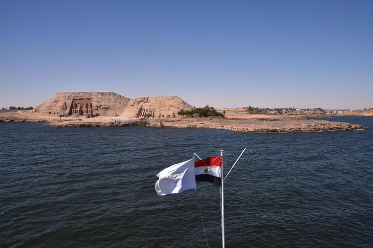View of Abu Simbel from Lake Nasser